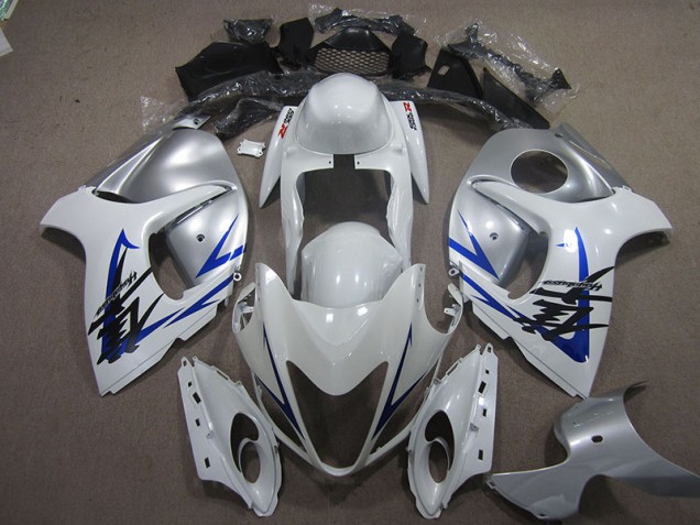 Blanc Argent Bleu Carénage Moto Suzuki GSXR 1300 Hayabusa 08-19 Blanc Argent Bleu Carénage Moto Suzuki GSXR 1300 Hayabusa 08-19