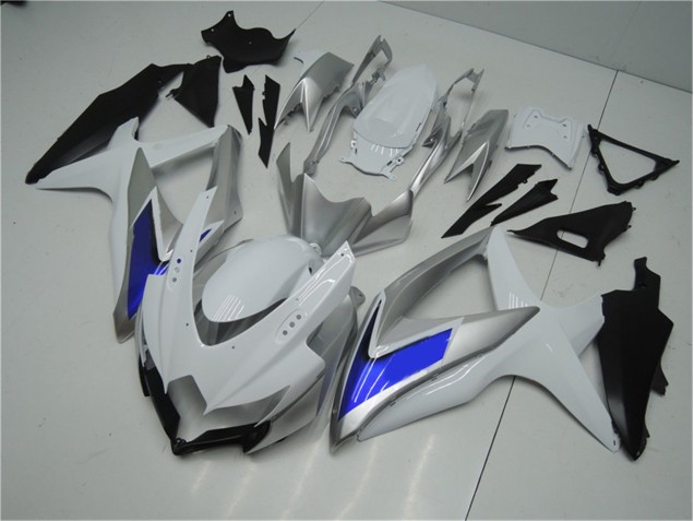 Blanc Argent Bleu Carénage Moto Suzuki GSXR 600 / 750 K8 08-10 Blanc Argent Bleu Carénage Moto Suzuki GSXR 600 / 750 K8 08-10