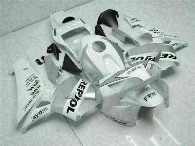 Blanc Argent Repsol Carénage Moto Honda CBR 600 RR 03-04 Blanc Argent Repsol Carénage Moto Honda CBR 600 RR 03-04