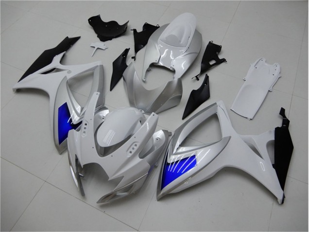 Blanc Bleu Carénages Moto Suzuki GSXR 600 / 750 K6 06-07 Blanc Bleu Carénages Moto Suzuki GSXR 600 / 750 K6 06-07