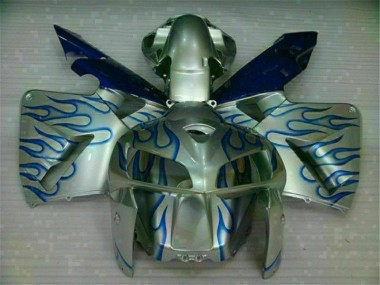 Blanc Bleu Flamme Carénage Moto Honda CBR 600 RR 05-06