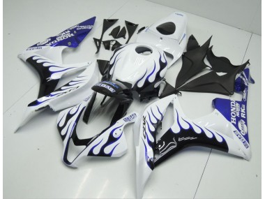 Blanc Bleu Flamme Carénage Moto Honda CBR 600 RR 07-08