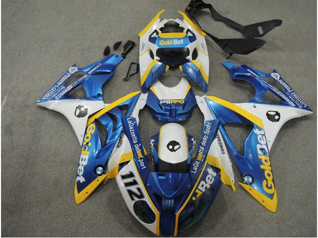 Blanc Bleu GoldBet 112 Carénage Moto BMW S1000RR 09-14