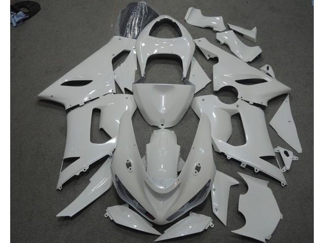 Blanc Carénage Moto Kawasaki ZX6R 05-06 Blanc Carénage Moto Kawasaki ZX6R 05-06