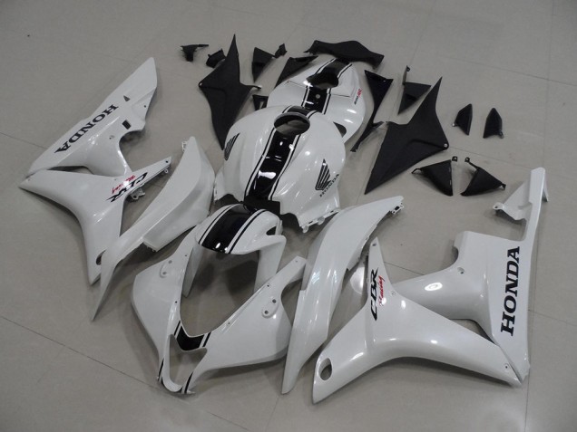 Blanc Nacré avec Noir Bande Carénage Moto Honda CBR 600 RR 07-08 Blanc Nacré avec Noir Bande Carénage Moto Honda CBR 600 RR 07-08