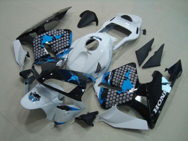 Blanc Noir Bleu Carénage Moto Honda CBR 600 RR 03-04