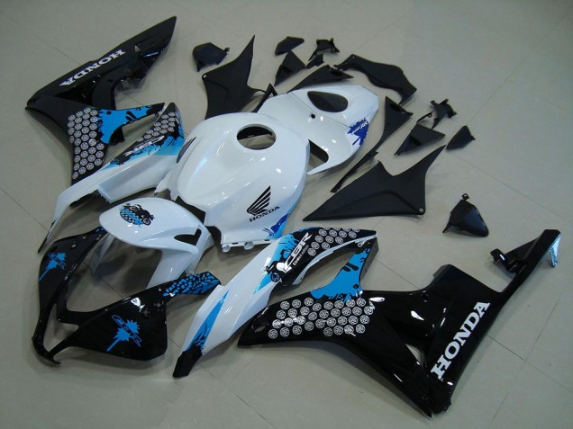 Blanc Noir Bleu Carénage Moto Honda CBR 600 RR 07-08 Blanc Noir Bleu Carénage Moto Honda CBR 600 RR 07-08