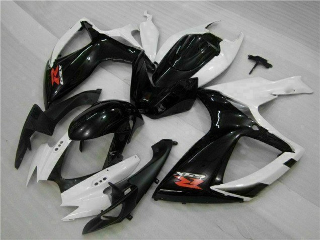 Blanc Noir Carénage Moto Suzuki GSXR 600 / 750 K6 06-07 Blanc Noir Carénage Moto Suzuki GSXR 600 / 750 K6 06-07