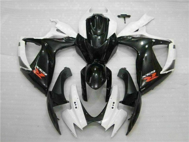 Blanc Noir Carénage Moto Suzuki GSXR 600 / 750 K6 06-07 Blanc Noir Carénage Moto Suzuki GSXR 600 / 750 K6 06-07