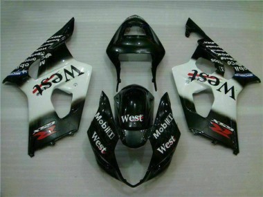 Blanc Noir Kit Carénages Motos Complet Suzuki GSXR 1000 K3 03-04