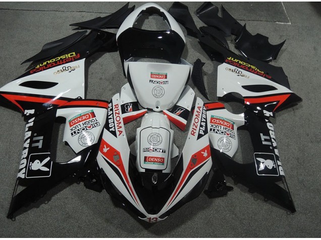 Blanc Noir Rizoma Playboy Carénages Moto Kawasaki ZX6R 05-06 Blanc Noir Rizoma Playboy Carénages Moto Kawasaki ZX6R 05-06