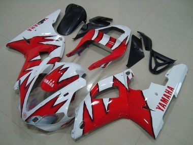 Blanc Rouge Flamme Carénage Moto Yamaha R1 00-01