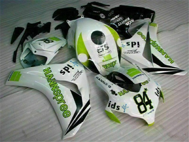 Blanc Vert Hannspree 84 Carénage Moto Honda CBR 1000 RR 08-11 Blanc Vert Hannspree 84 Carénage Moto Honda CBR 1000 RR 08-11