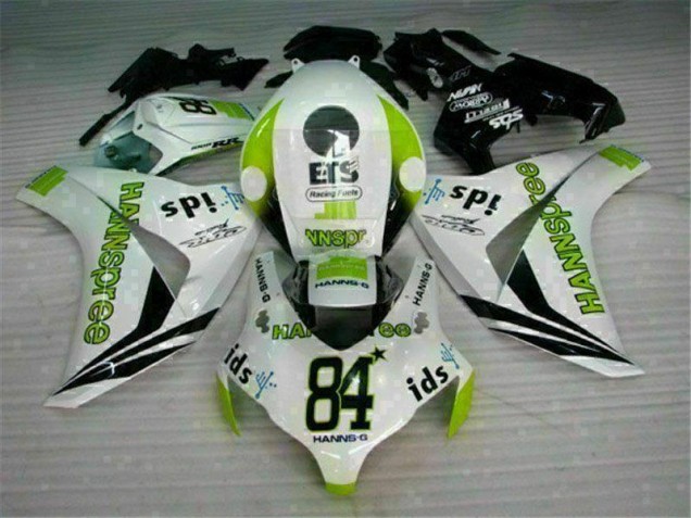 Blanc Vert Hannspree 84 Carénage Moto Honda CBR 1000 RR 08-11 Blanc Vert Hannspree 84 Carénage Moto Honda CBR 1000 RR 08-11