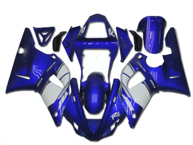 Bleu Blanc Carénage Moto Yamaha R1 00-01