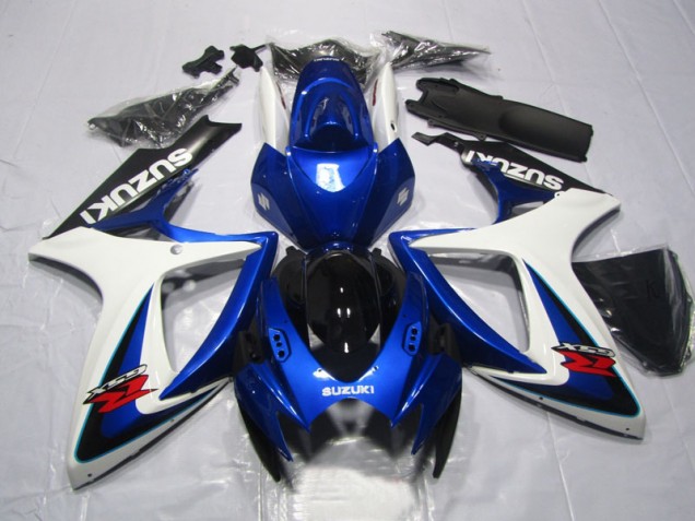 Bleu Blanc Carénages Moto Suzuki GSXR 600 K6 06-07 Bleu Blanc Carénages Moto Suzuki GSXR 600 K6 06-07