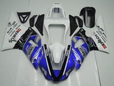 Bleu Blanc ENEOS Monster Carénage Moto Yamaha R1 00-01
