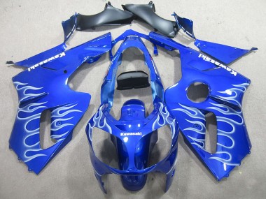 Bleu Blanc Flamme Carénage Moto Kawasaki ZX12R 02-06