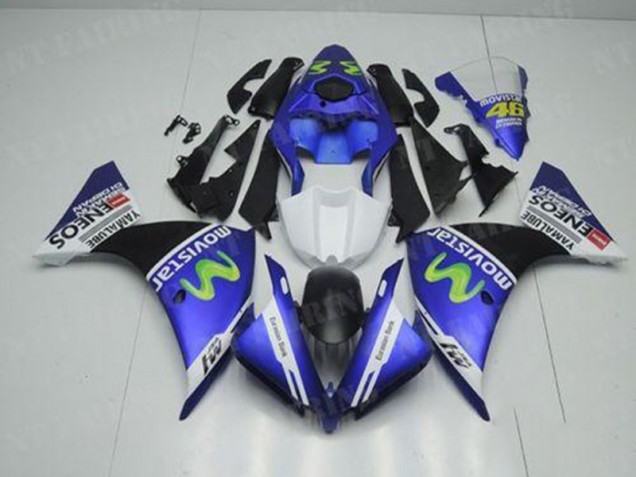 Bleu Blanc Noir Carénage Moto Yamaha R1 12-14