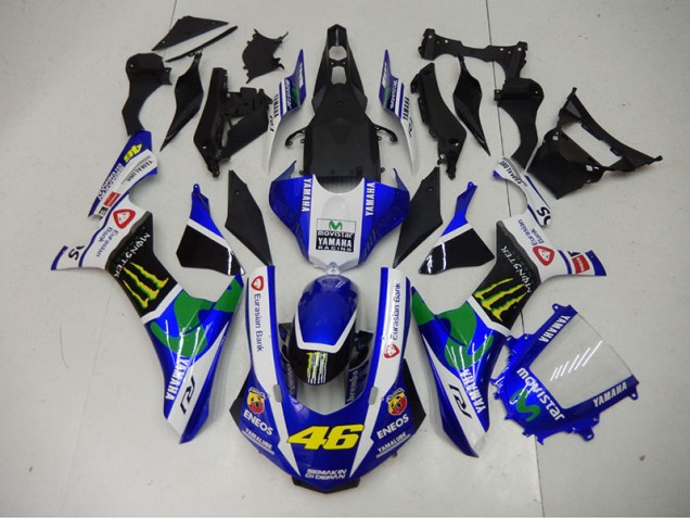 Bleu Bleu Blanc ENEOS Movistar 46 Carénage Moto Yamaha R1 15-19 Bleu Bleu Blanc ENEOS Movistar 46 Carénage Moto Yamaha R1 15-19