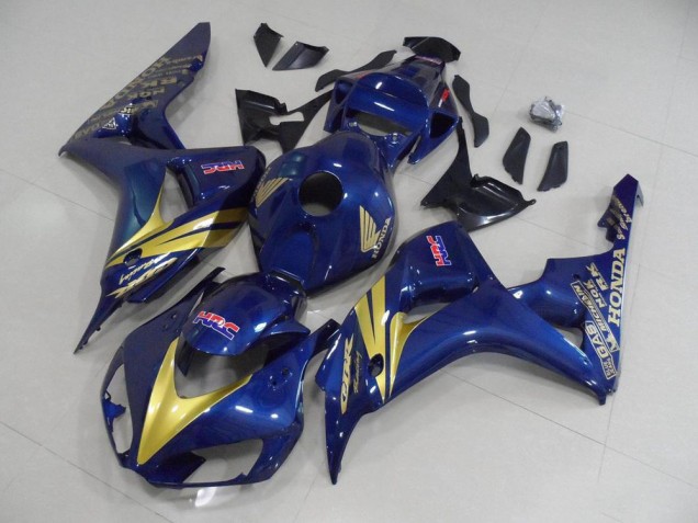Bleu Foncé avec Or Bande Carénage Moto Honda CBR 1000 RR 06-07 Bleu Foncé avec Or Bande Carénage Moto Honda CBR 1000 RR 06-07