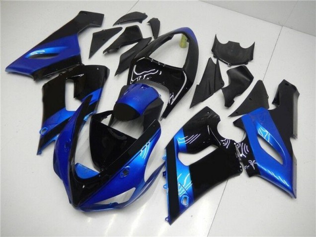 Bleu Noir Carénage Moto Kawasaki ZX6R 05-06 Bleu Noir Carénage Moto Kawasaki ZX6R 05-06