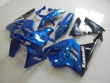 Bleu Noir Flamme Carénages Moto Kawasaki ZX9R 94-97
