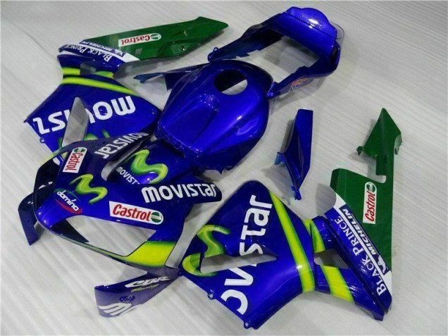 Bleu Vert Movistar Castrol Carénage Moto Honda CBR 600 RR 03-04 Bleu Vert Movistar Castrol Carénage Moto Honda CBR 600 RR 03-04