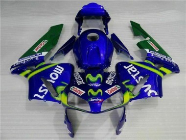 Bleu Vert Movistar Castrol Carénage Moto Honda CBR 600 RR 03-04