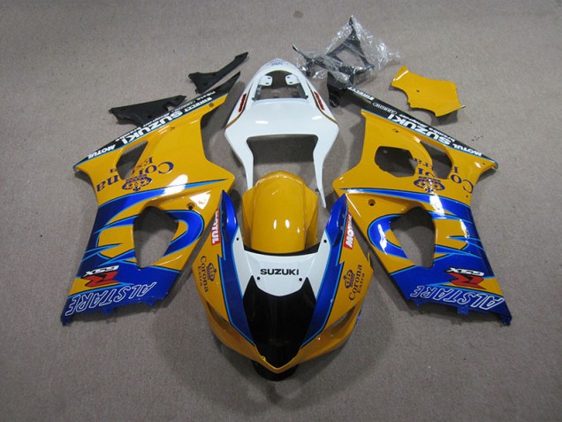 Jaune Bleu Corona Extra Carénage Moto Suzuki GSXR 1000 K3 03-04 Jaune Bleu Corona Extra Carénage Moto Suzuki GSXR 1000 K3 03-04