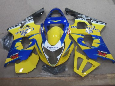 Jaune Bleu Corona Extra Carénages Moto Suzuki GSXR 600 K4 04-05