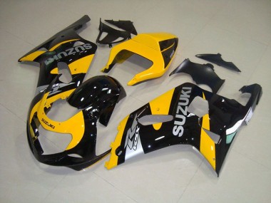Jaune Noir Carénage Moto Suzuki GSXR 750 K1 K2 K3 01-03