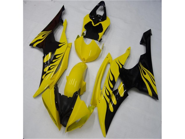 Jaune Noir Carénage Moto Yamaha R6 08-16 Jaune Noir Carénage Moto Yamaha R6 08-16