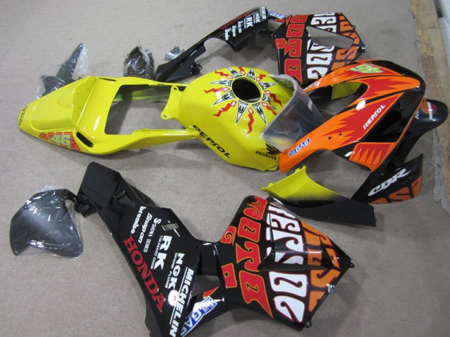 Jaune Noir Repsol 46 Carénage Moto Honda CBR 600 RR 03-04 Jaune Noir Repsol 46 Carénage Moto Honda CBR 600 RR 03-04