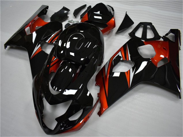 Noir Brillant Rouge Bande Carénage Moto Suzuki GSXR 600/750 2004-2005