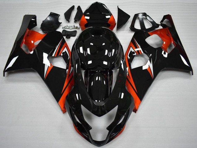 Noir Brillant Rouge Bande Carénage Moto Suzuki GSXR 600/750 2004-2005