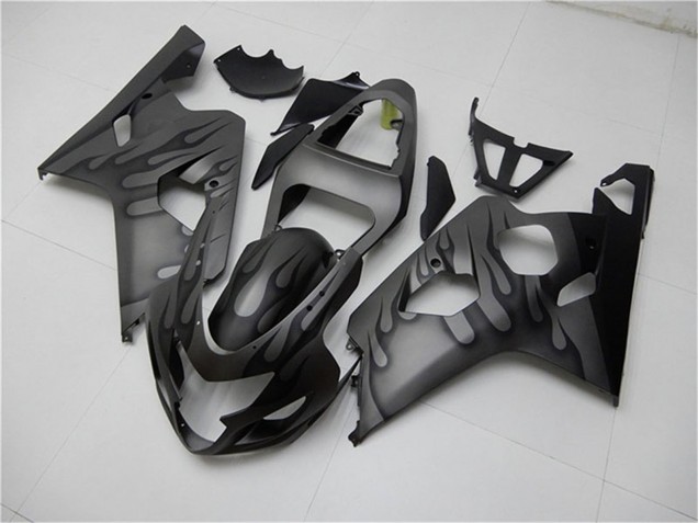 Gris Noir Flamme Carénage Moto Suzuki GSXR 600/750 2004-2005