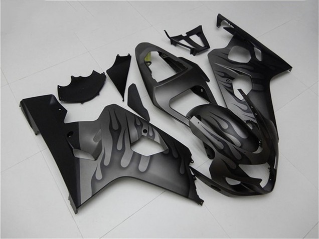 Gris Noir Flamme Carénage Moto Suzuki GSXR 600/750 2004-2005