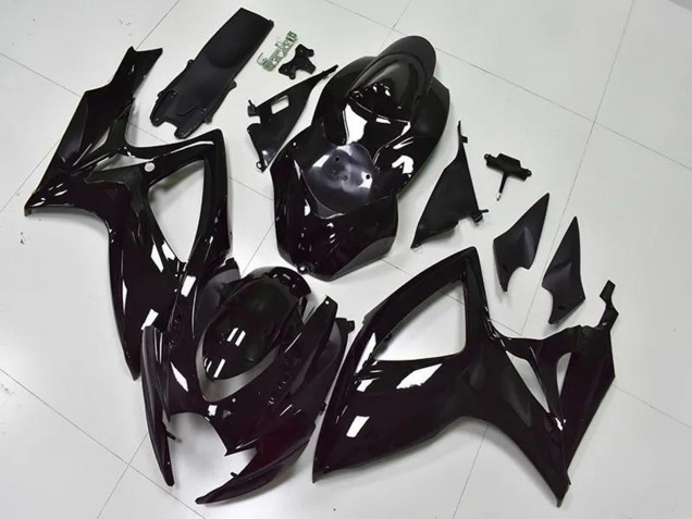 Noir Brillant Kits Carénages Moto ABS Suzuki GSXR 600/750 2006-2007