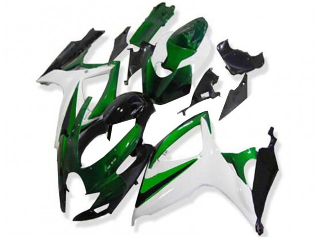 Blanc Vert Noir Brillant Carénage Moto Suzuki GSXR 600/750 2006-2007