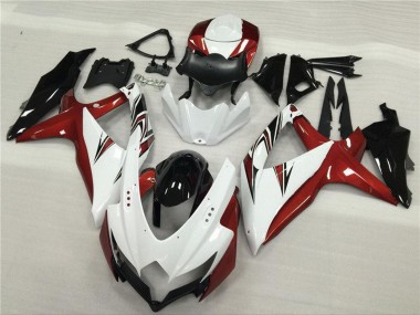 Blanc Rouge Noir Brillant Carénage Moto Suzuki GSXR 600/750 2008-2010 Pas Chère
