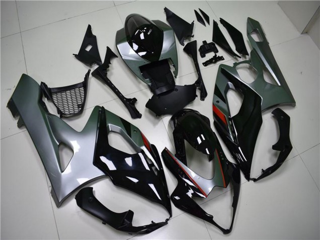 Noir Brillant Argent Carénages Moto Suzuki GSXR 1000 2005-2006