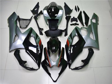 Noir Brillant Argent Carénages Moto Suzuki GSXR 1000 2005-2006 Pas Chère