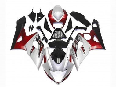Argent Rouge Noir Kits Carénages Moto Suzuki GSXR 1000 2005-2006 Pas Chère