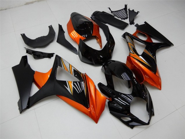 Orange Noir Carénages Moto Suzuki GSXR 1000 2007-2008