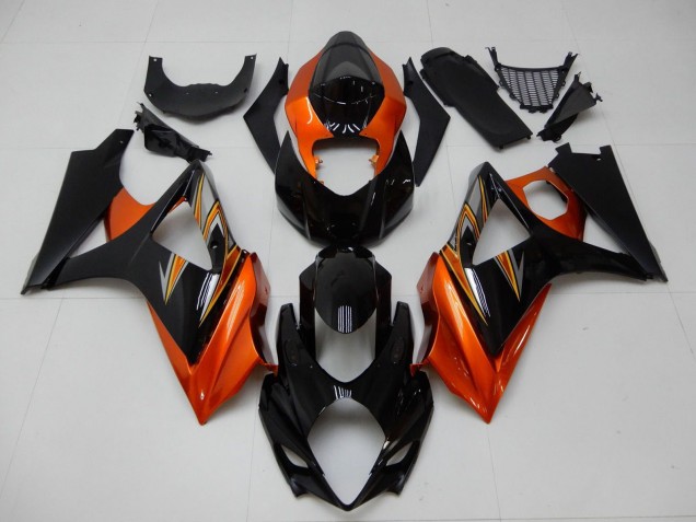 Orange Noir Carénages Moto Suzuki GSXR 1000 2007-2008