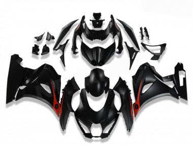 Noir Rouge Carénage Moto Suzuki GSXR 1000 2017-2024 Pas Chère