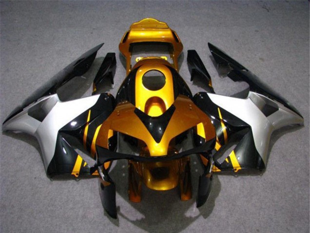 Argent Or Noir Brillant Carénages Moto Honda CBR600RR 2003-2004