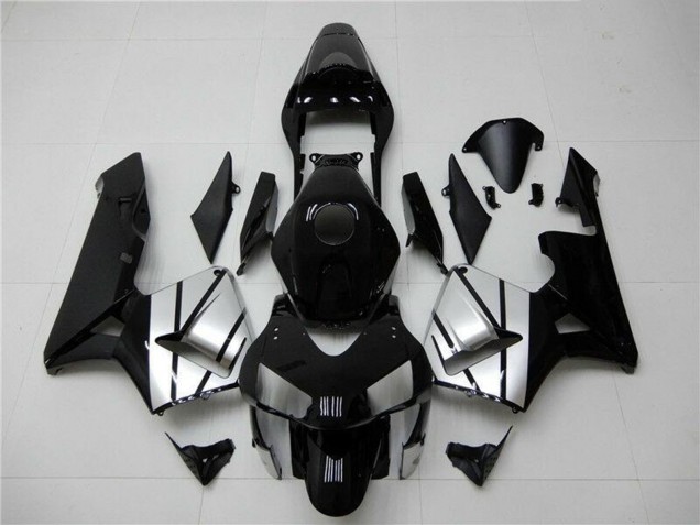 Argent Noir Brillant Bande Carénage Moto Honda CBR600RR 2003-2004