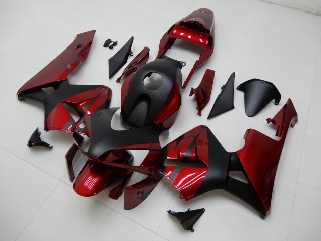 Rouge Noir Mat Bande Carénage Moto Honda CBR600RR 2003-2004